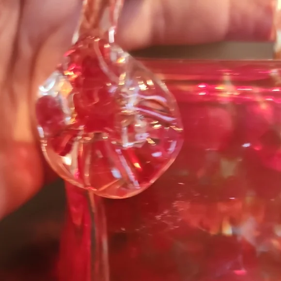 Vintage Murano Style Handblown Art Glass Rosette Purse Vase/Decor - Picture 5 of 10